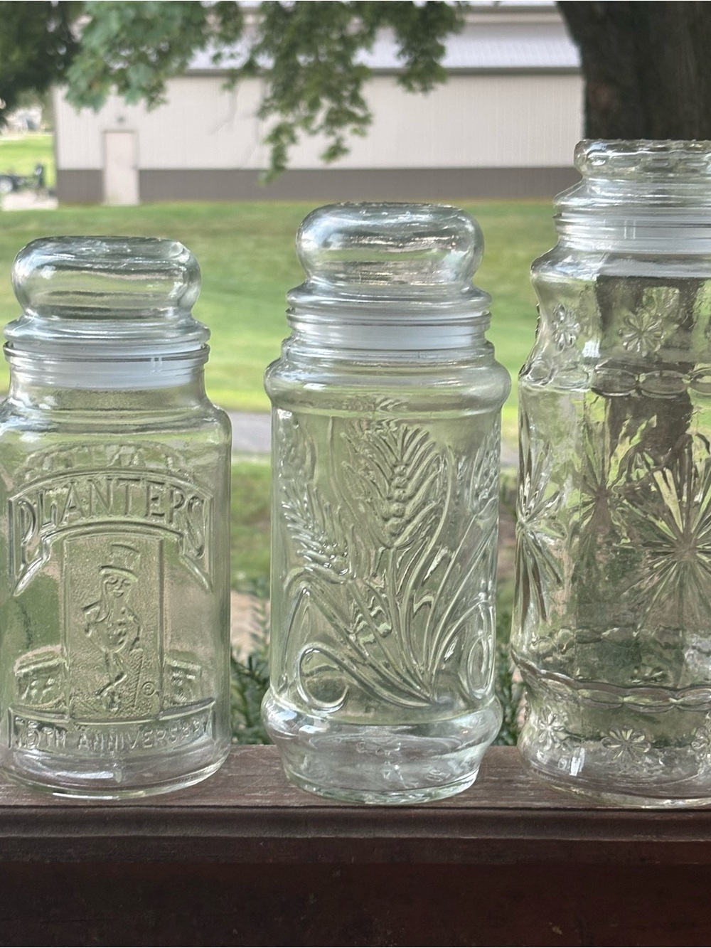Vintage Plantar Peanuts jars. Lot of 3. 1981, 1982, and 75 th Anniversary jar.